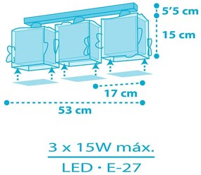 Плафон Ango Little Shark 3 крушки