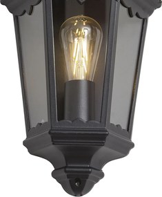 Класически външен стенен фенер черен IP44 - Havana Half