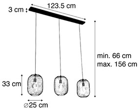 Модерна висяща лампа месинг 3-лампа - Waya Mesh