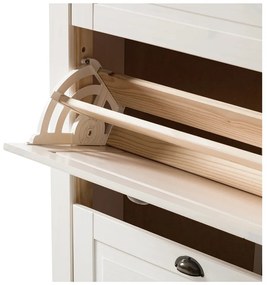 Бяла накланяща се стойка за обувки от масивен бор Toby – Støraa