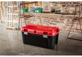 Червено-черна пластмасова кутия за съхранение с капак 79,5x39,5x37 cm Totem – Curver