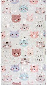 Детски килим подходящ за пране в цвят слонова кост 80x150 cm Cute Animals – Vitaus