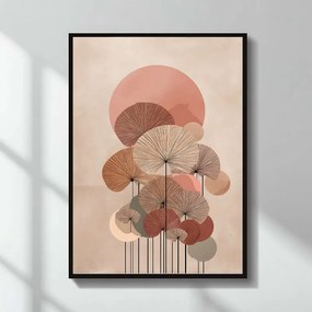 "Pink Leaves" painting in МДФ frame 50x70см.