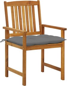 3078194 vidaXL Градински столове с възглавници, 8 бр, акация масив