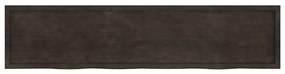 3156466 vidaXL Плот за маса тъмнокафяв 220x50x(2-4) см обработен масивен дъб