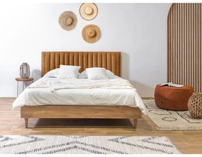 Двойно легло с решетка 160x200 cm в меден/естествен цвят Oceane - Bobochic Paris
