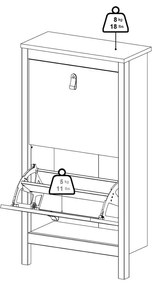 Сиво-бежова накланяща се стойка за обувки Madrid – Tvilum