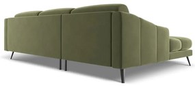 Зелен кадифен ъглов диван (ляв ъгъл) Nalu – Makamii