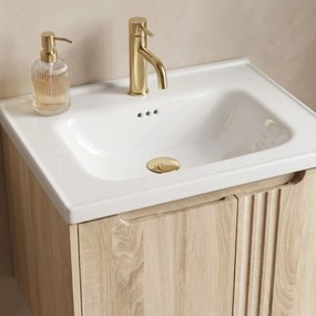 Шкаф за баня с мивка Rea Rivo DB86-60L-3 Light 60cm