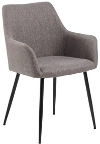 Светлосиви тапицирани трапезни столове в комплект с подлакътници 2 бр. Lizzy – Actona