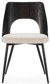 Черни/кремави тапицирани трапезни столове в комплект 2 бр. Gilda – MOME