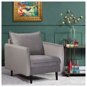 Сиво кадифено кресло Juli – Ropez