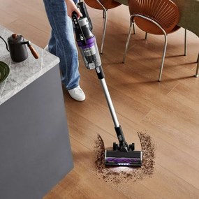 Вертикална прахосмукачка 2в1 Eureka NEC490, 350W, LED дисплей и светлина на четката, Single Cyclone, 60 мин, Станция за самоизпразване и зареждане, Черен