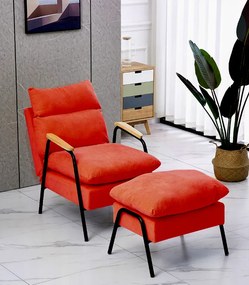 Релаксиращ фотьойл с облегалка за крака OSLO Зелено