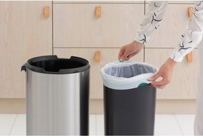 Кош за боклук Brabantia Touch Bin New 650011, 30 л, Безшумно и плавно затваряне, Инокс/мат