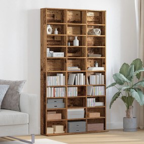 Sonata H CD шкаф - Старо дърво - 101x23x177.5 см - Конструирано дърво