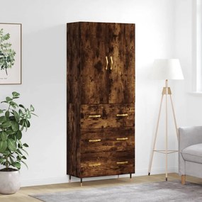 3195832 vidaXL Висок шкаф, опушен дъб, 69,5x34x180 см, инженерно дърво