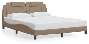 3208107 vidaXL Рамка за легло Viana без матрак, капучино, 160x200 см, изкуствена кожа