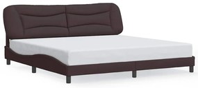 3207796 vidaXL Рамка за легло без матрак Hvar, тъмнокафява, 200x200 см, плат