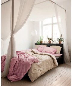 Розово единично спално бельо от памук перкал 140x200 cm Daisy – JUNA