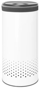 Кош за пране Brabantia 1004178, 35 л, Пластмасов капак, Пълнене без отваряне, Вентилационни отвори, Бял