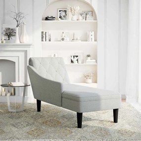 4009770 vidaXL Кушетка с възглавница и десен подлакътник, сив, текстил