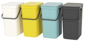 Кош за разделно събиране на боклук Brabantia Sort&Go 647670, 12 л, Дръжка, Възможност за стенен монтаж, Тъмносив