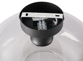 Таванна лампа в стил Арт Деко черна с димно стъкло - Bizle