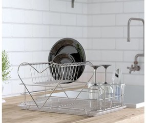 СУШИЛНИК ЗА СЪДОВЕ TEKNO TEL KB-011 , хром , прозрачна тавичка