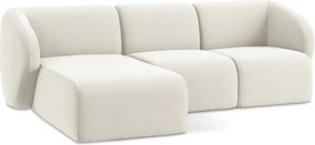 Бежов кадифен ъглов диван (ляв ъгъл) Lani – Makamii