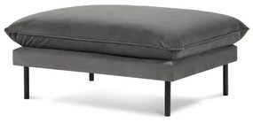 Отоман от тъмносиво кадифено, 100 x 80 cm Vienna - Cosmopolitan Design
