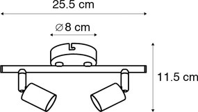 Модерен прожектор бял наклоняем 2-светлина - Jeany