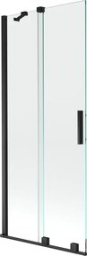 Mexen Velar разтегателен параван за вана с 2 крила 85 x 150 см, прозрачен, черен
