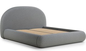 Сиво двойно легло 160x200 cm тапицирано с място за съхранение с включена подматрачна рамка Maumere – Maison de Rêve