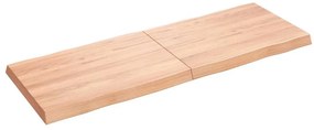 363965 vidaXL Плот за маса светлокафяв 140x50x(2-6) см обработен масивен дъб