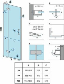 Душ кабинни врати Rea Hugo 100 Copper Brush