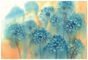 Самозалепващ тапет – Синьо глухарче в акварел