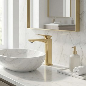 Смесител за мивка Rea Prime Brush Gold Low