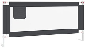 10232 vidaXL Ограничител за бебешко легло, тъмносив, 190x25 см, плат