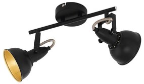 Eglo 75512 - Спот осветително тяло THORNTON 2xE14/28W/230V черно/златисто