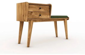 Дъбова пейка с чекмеджета със зелена седалка Retro - The Beds