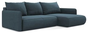 Син разтегателен ъглов диван с място за съхранение (десен ъгъл) Nanea – Makamii