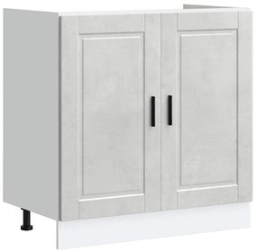 853931 vidaXL Шкаф за мивка, Porto, бетонно сив 80x46x81,5см, инженерно дърво