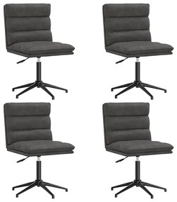 3315675 vidaXL Tрапезни столове, 4 бр, черни, изкуствена кожа