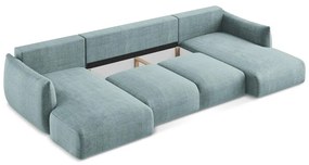 Син сгъваем ъглов диван (U форма) Leila – Makamii