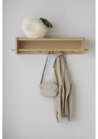Стенна закачалка с рафт, изработена от дъбова дървесина в естествен цвят Hillmond - Rowico