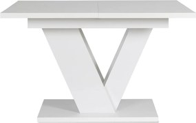 Сгъваема маса за хранене CLARK - бял гланц, 120-160 cm