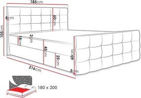 Тапицирано легло Milano II-Tirkouaz-180 x 200