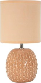 Прасковена керамична настолна лампа с текстилен абажур (височина 27 cm) Pontus – Mauro Ferretti