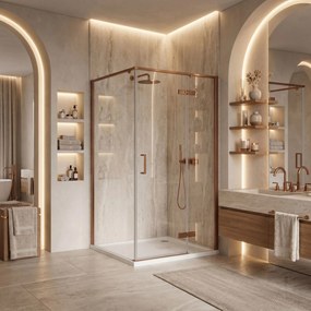Душ кабина Rea Bruno 100x80 Brush Copper